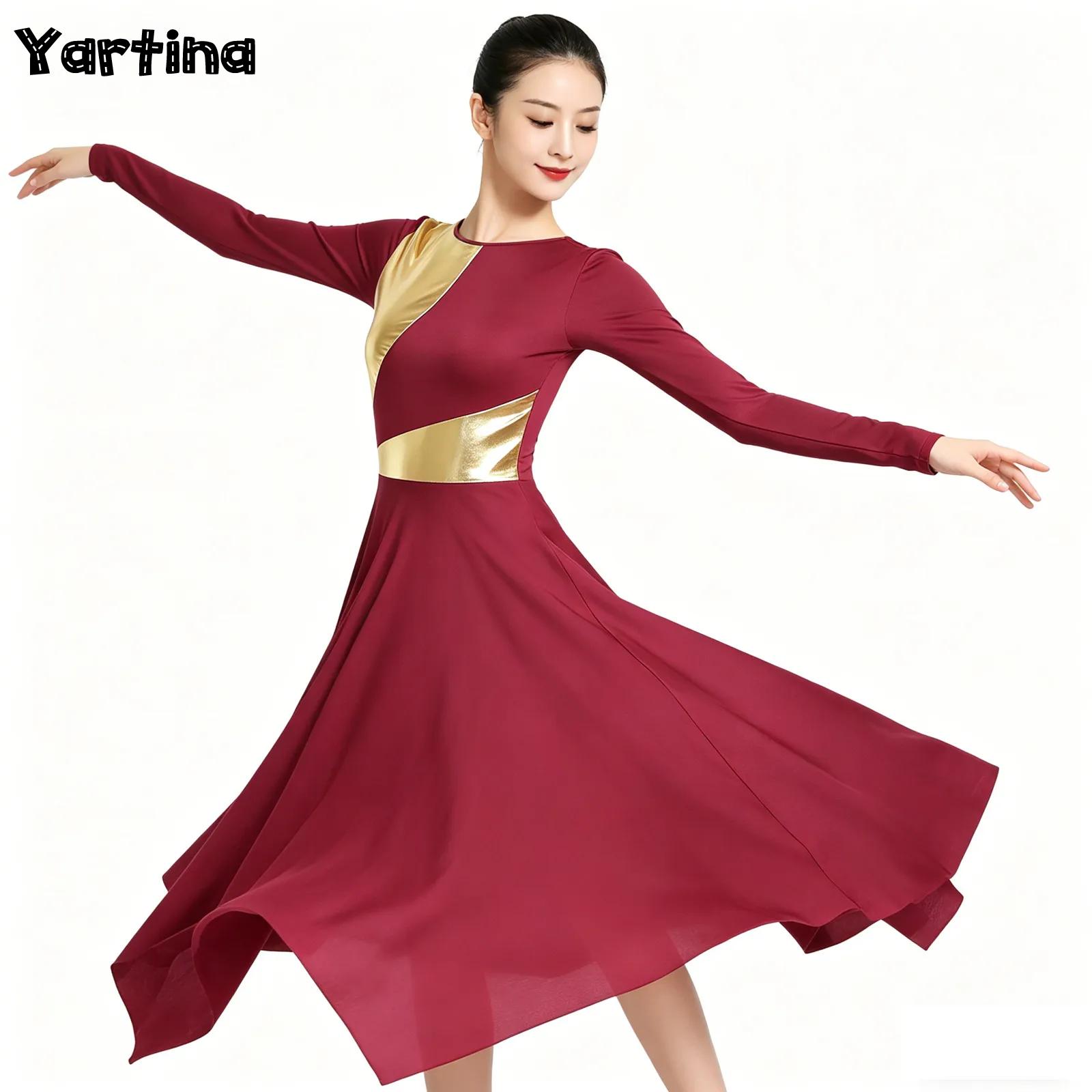 Robe tunique de danse lyrique pour femmes adultes, robe de chœur d'église, culte liturgique, Costume de spectacle de danse contemporaine
