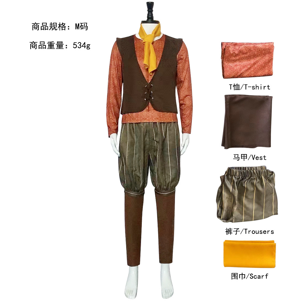 Shrek Nain Tracassin Cosplay Costume, Tenue Médiévale pour Homme, Déguisement d'Halloween Complète