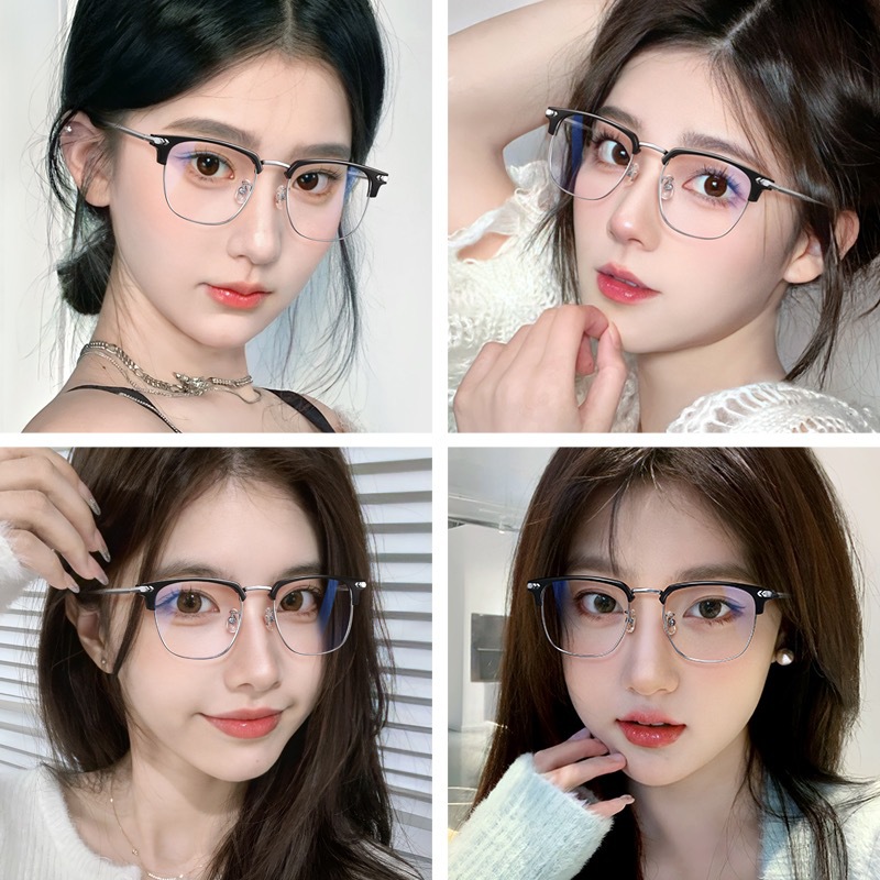 Monture de lunettes de style professionnel, lunettes plates haut de gamme, lunettes HD simples, lunettes anti-lumière bleue, adaptées aux hommes