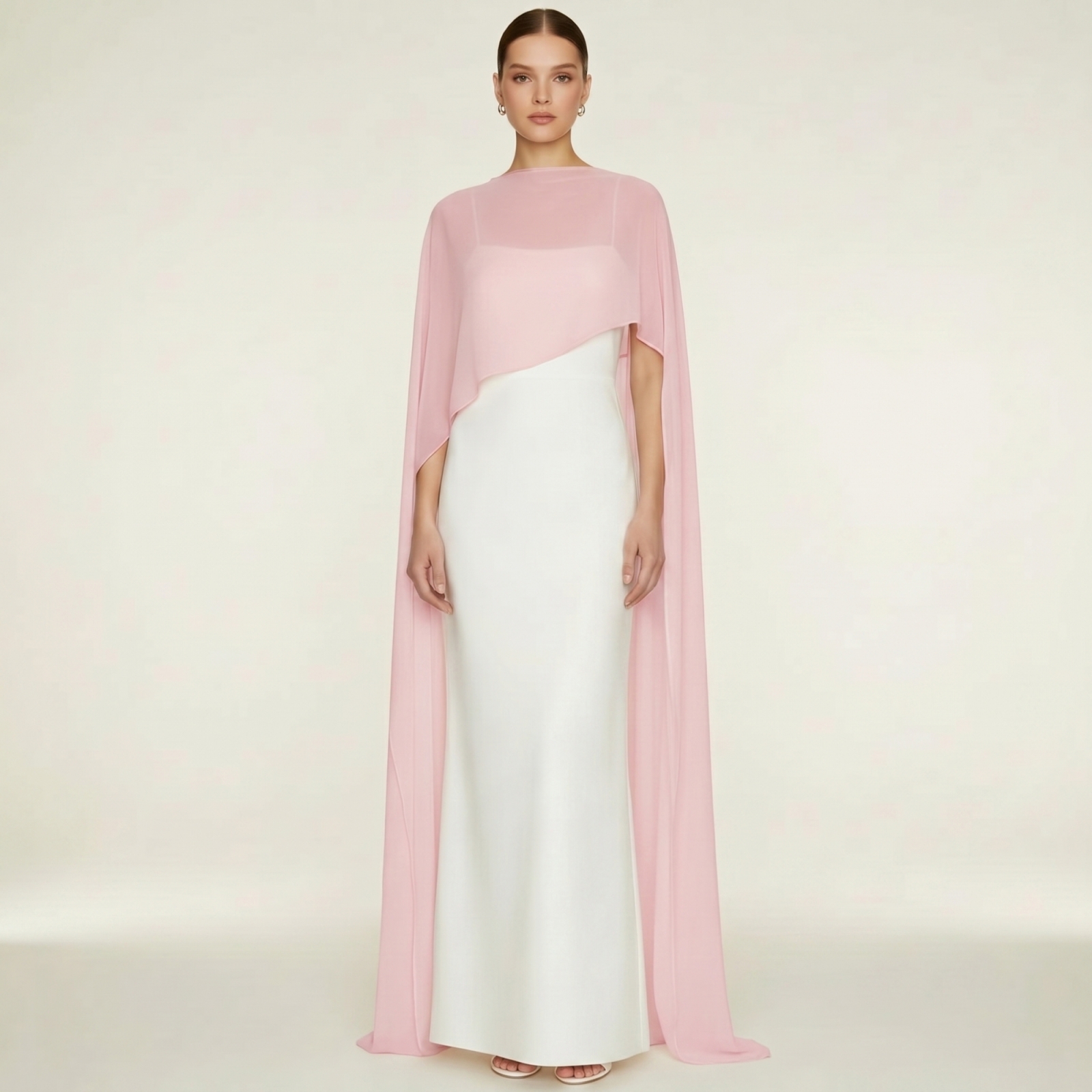 Blouse en mousseline transparente pour femme, cape longue, châle élégant, couvre-venteau, hauts de soirée, cape de fête