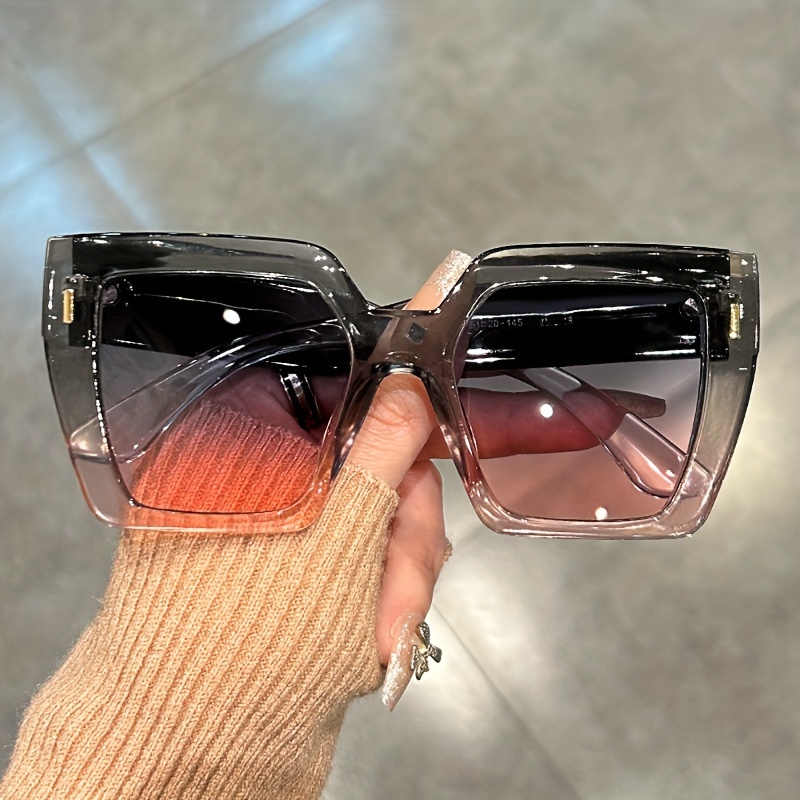 Lunettes de soleil dégradées à la mode, grand cadre carré rectangulaire, lentille antireflet, lunettes de Sport, accessoire de fête sur la plage, d'été, nouvelle collection