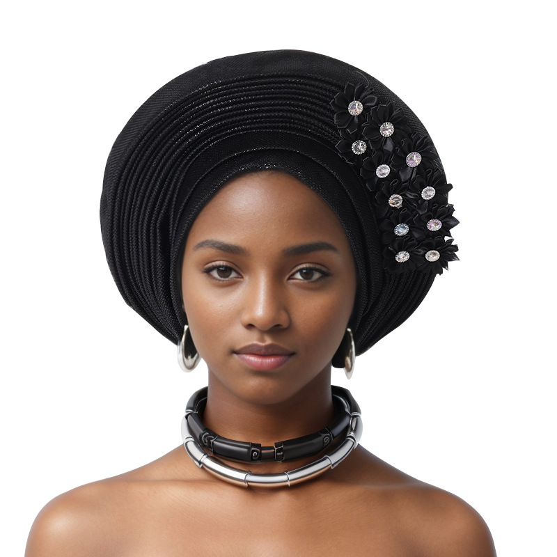 Cravate de sauna africaine, turban nigwin, déficit de mariage es Aso Oke, vêtements de sauna musulmans, couvre-chef féminin, Auto Gele