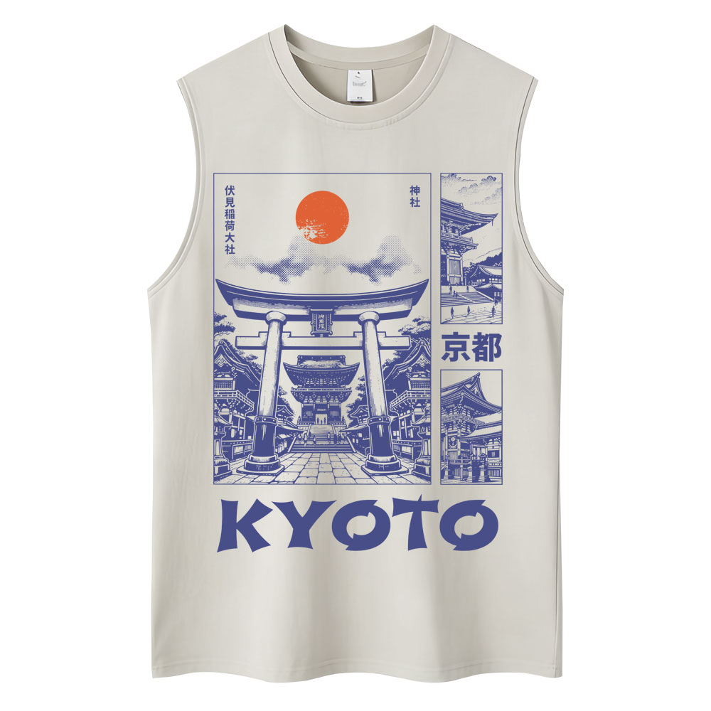 Débardeurs graphiques de style japonais, culture traditionnelle, mode vintage, t-shirts sans manches pour hommes et femmes, débardeurs amples en pur coton, décontractés