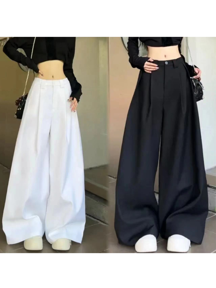 Pantalon Baggy Blanc Vintage pour Femme, Parachute Y2k, Harajuku, Esthétique, Surdimensionné, Taille Haute, FJ2000 s, Vêtements à la Mode, 2025