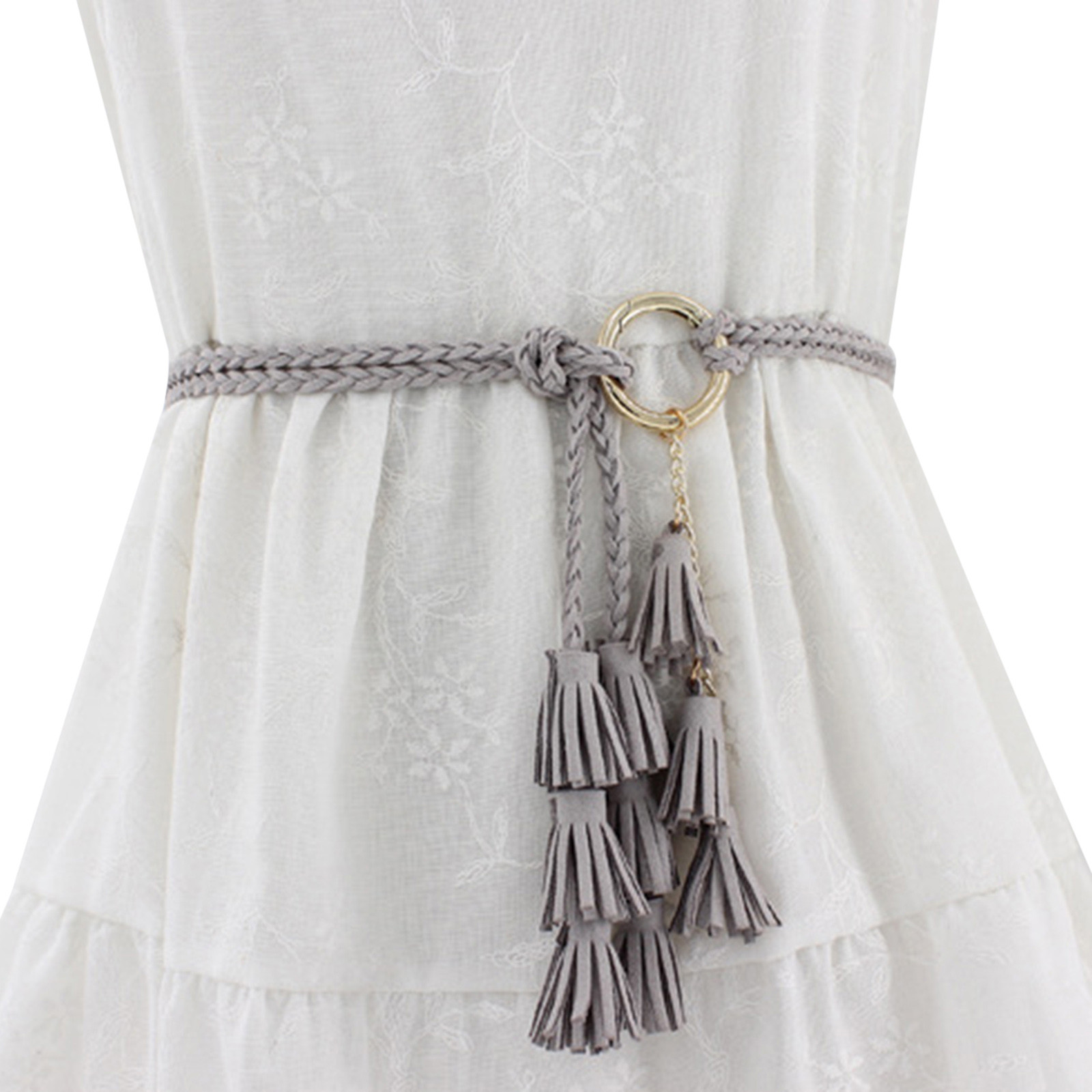 Ceinture tressée nouée décontractée pour femmes, cordon de taille à franges, accessoires pour vêtements pour femmes, ceinture élégante