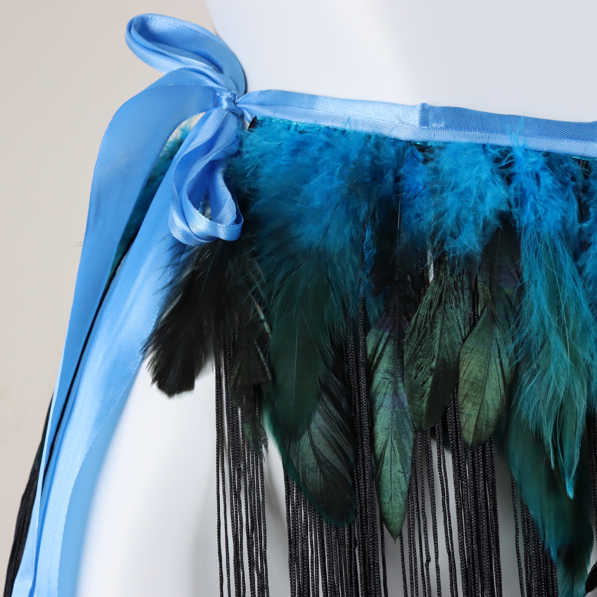 Jupe-ceinture de danse, jupe-ceinture en fausses plumes pour carnaval, jupe en plumes pour spectacle de scène, jupe-ceinture burlesque pour festival, jupe-ceinture cosplay