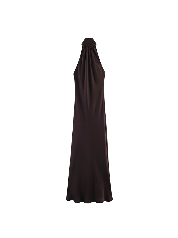 Robe longue dos nu pour femme avec nœud papillon, taille cintrée, élégante et ajustée, idéale pour les vacances, les soirées décontractées et la mode estivale