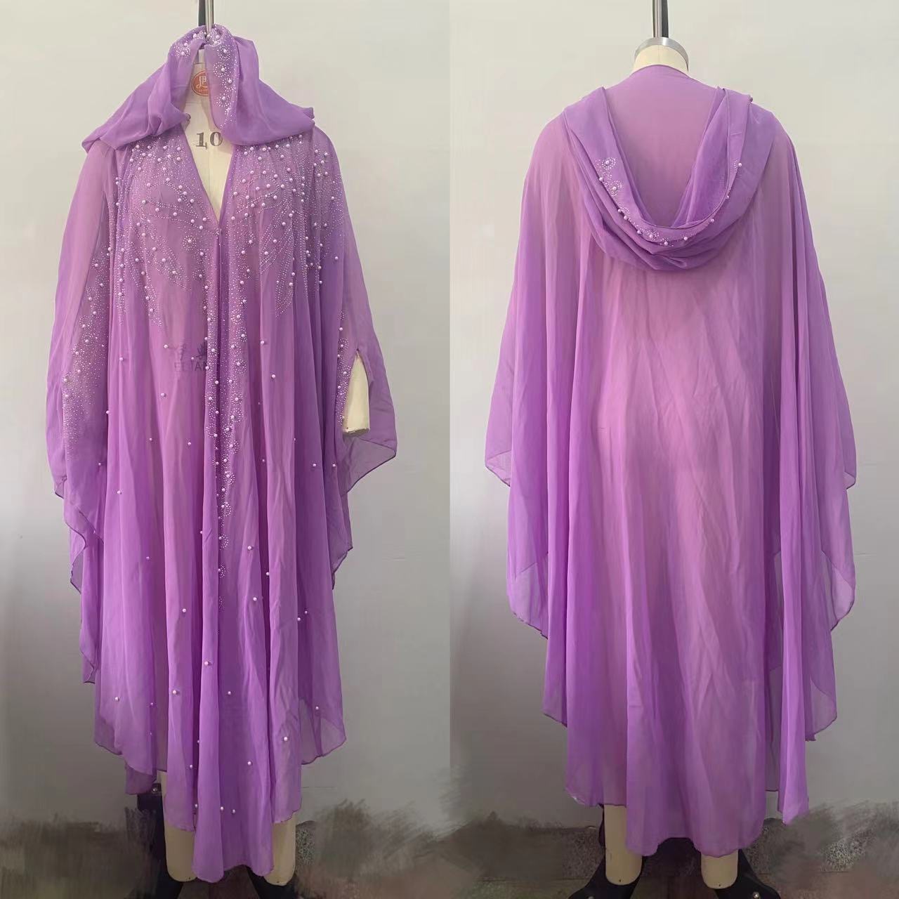 Robe Abaya caftan musulmane pour femmes, Hijab, Kimono, en mousseline de soie, à capuche, vêtements islamiques, tenues de dubaï, 2026