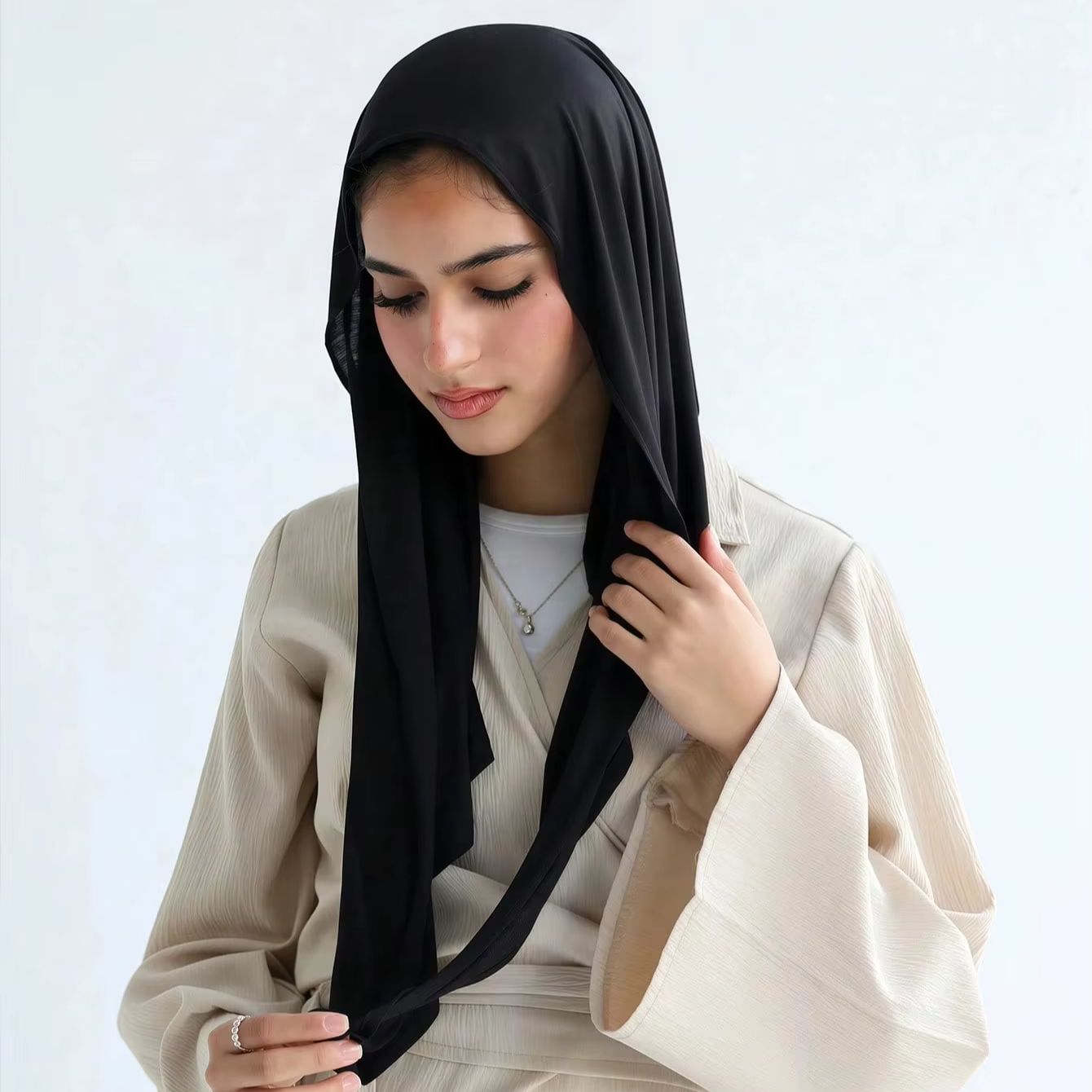 Hijab instantané classique pour femmes Ramadan, bonnets en jersey de couleur unie, sous-bonnet musulman pré-cousu, foulard tour de cou, turban, chapeau, bandana