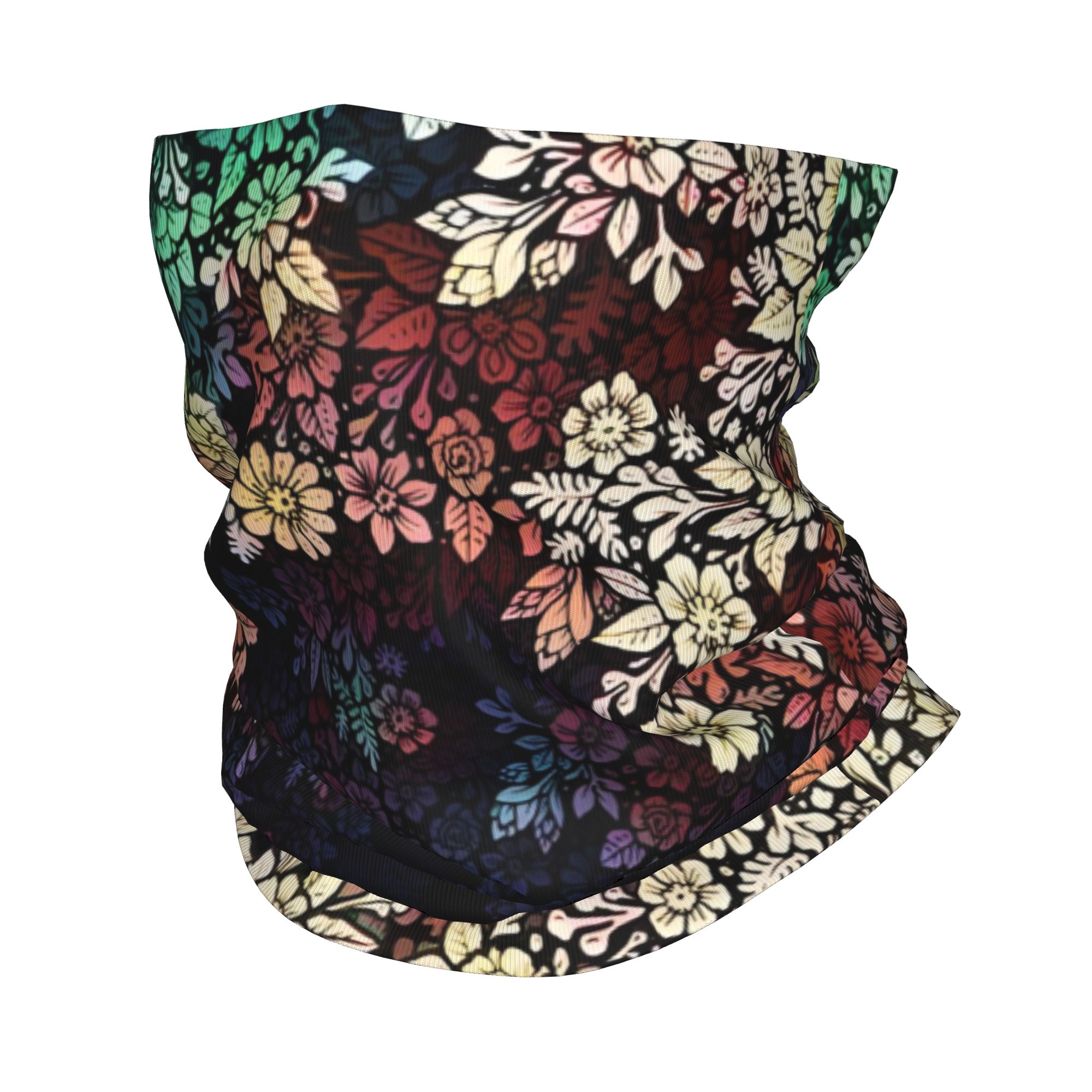 Cache-cou Bandana à fleurs personnalisé, pour randonnée, Camping, femmes et hommes, écharpe enveloppante, à la mode, impression numérique, bandeau plus chaud