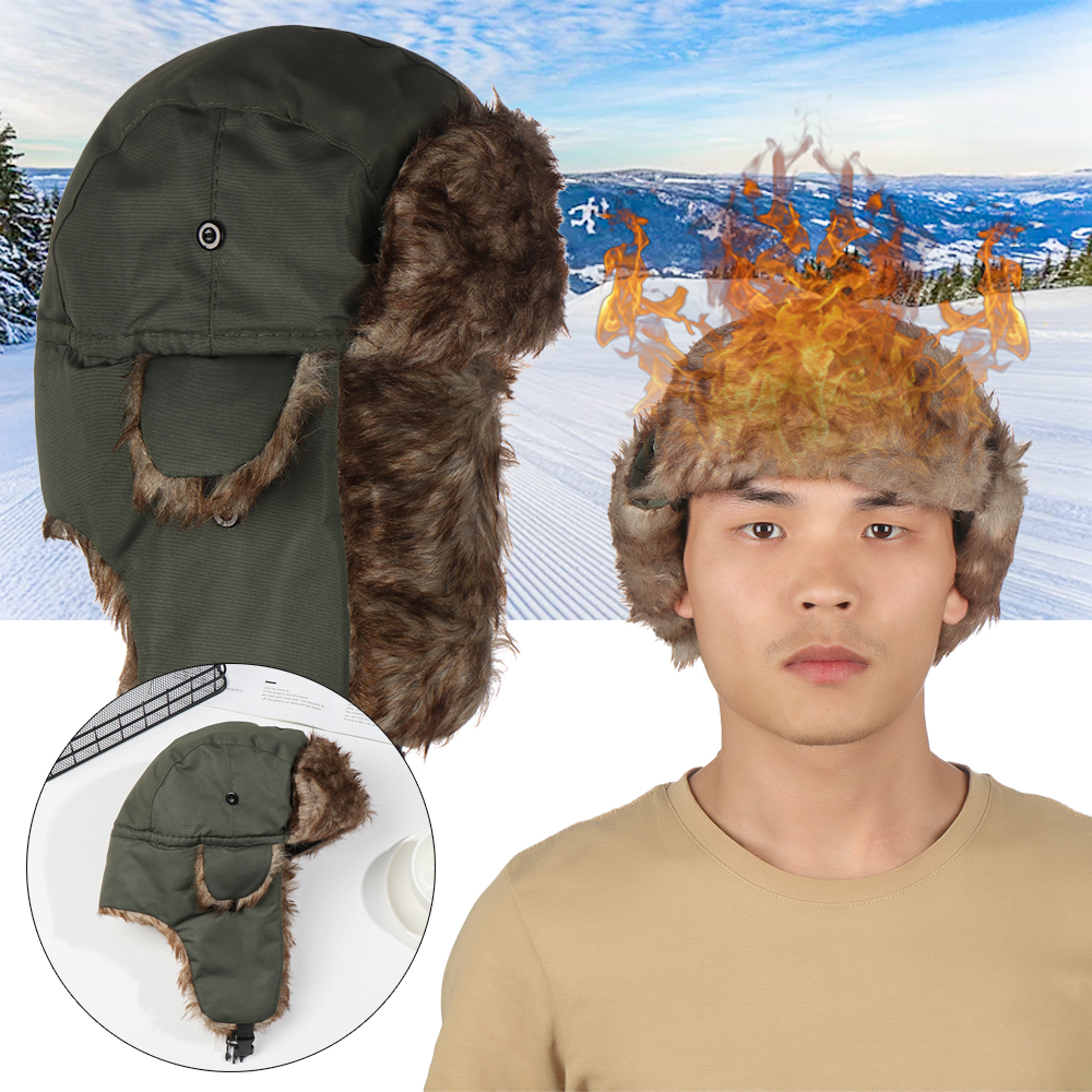 Chapeaux de trappeur pour hommes et femmes, Ushanka russe, chapeau chaud d'hiver en fourrure avec cache-oreilles, pour sports de plein air, ski, chasse, pêche, casquette en peluche
