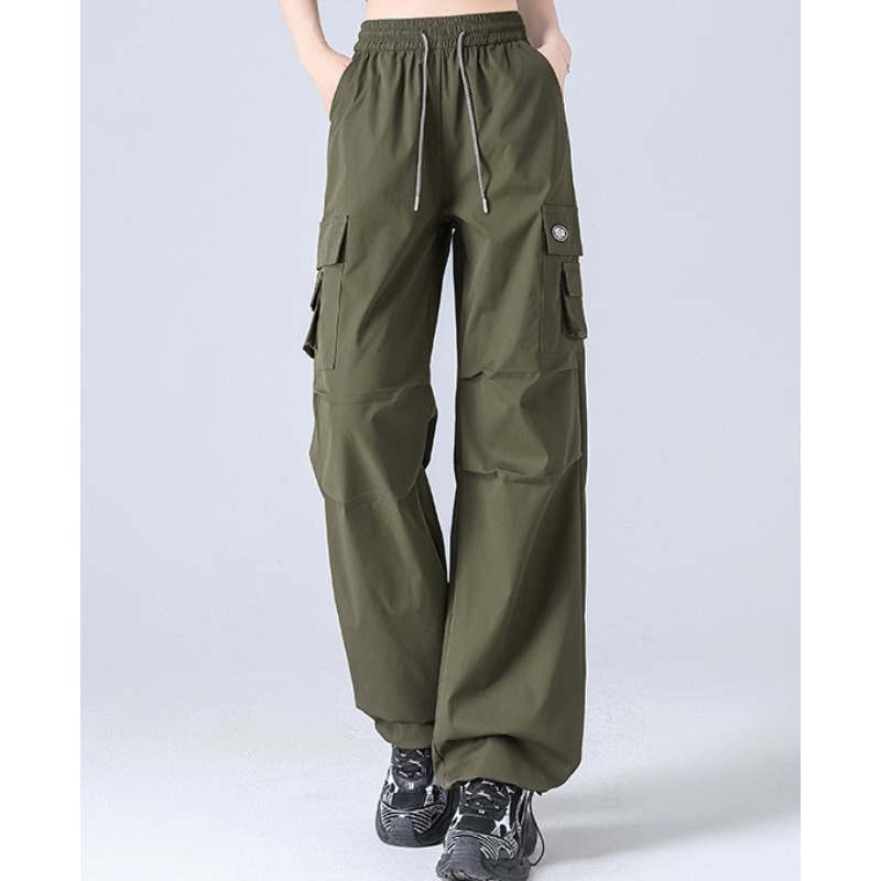 Pantalon Cargo élégant taille haute, imperméable, séchage rapide, décontracté, pour randonnée en plein air, avec cordon de serrage