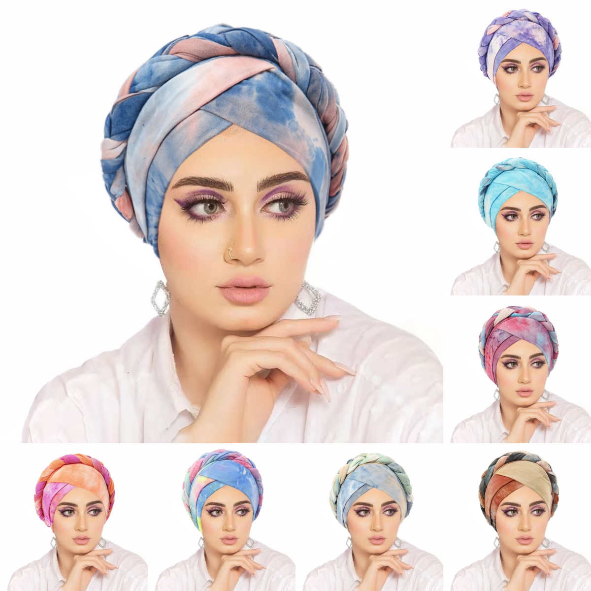 Foulard de tête pour femmes musulmanes bohême imprimé tresse Turban Bonnet Hijab casquettes intérieur Hijabs Femme Musulman arabe Wrap Turbantes
