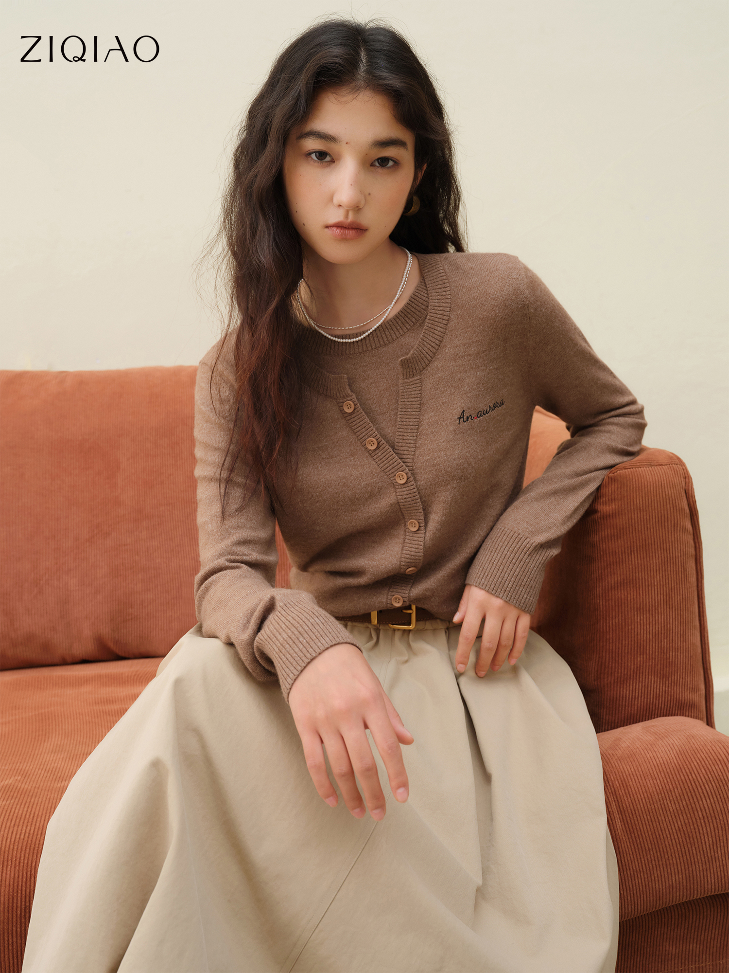 ZIQIAO femmes Petite faux deux pièces pull en tricot 2025 automne hiver nouveauté atmosphère d'inspiration coréenne haut en tricot pulls