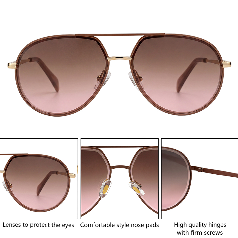 Lunettes de soleil ovales vintage pour femme 2026 – Lunettes de soleil de luxe de créateur, style pilote, double pont, surdimensionnées, pour la conduite, monture tendance