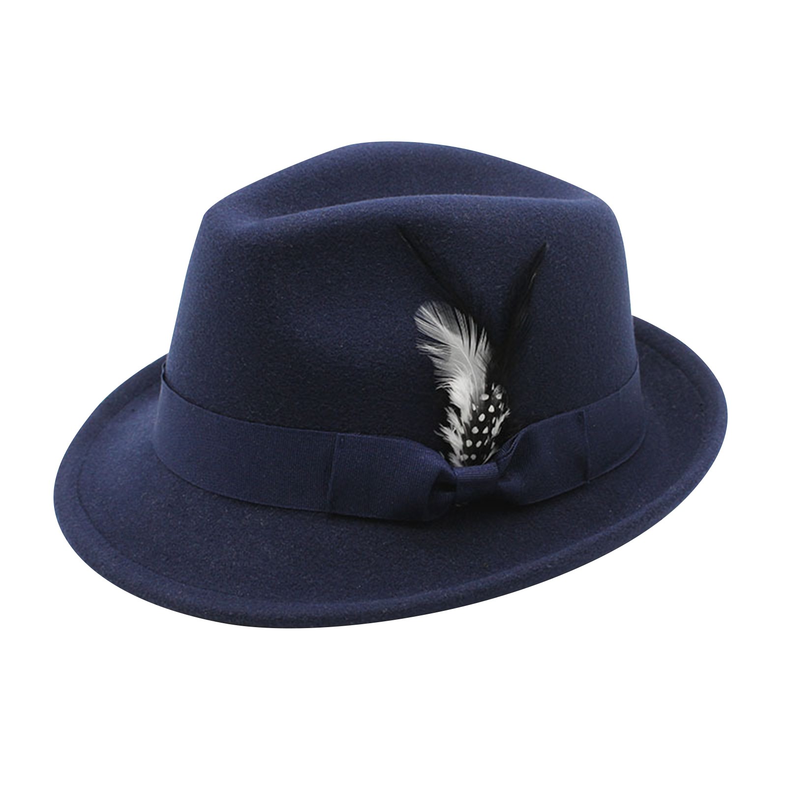Hommes haut-de-forme hiver automne élégant plume feutres chapeau hommes réglable Jazz doux laine chapeau vacances fête carnaval Dirndl casquette