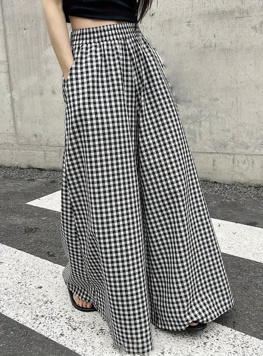 Pantalons pour femmes à carreaux, décontractés, élégants, de style japonais, coréen, européen et américain, pour l'automne et l'hiver.