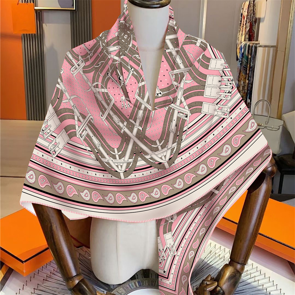 Écharpe d'hiver en soie et cachemire, châles imprimés effet fondant, pashmina chaud, foulards carrés pour femme, écharpes enveloppantes, hijab, bandana 135CM
