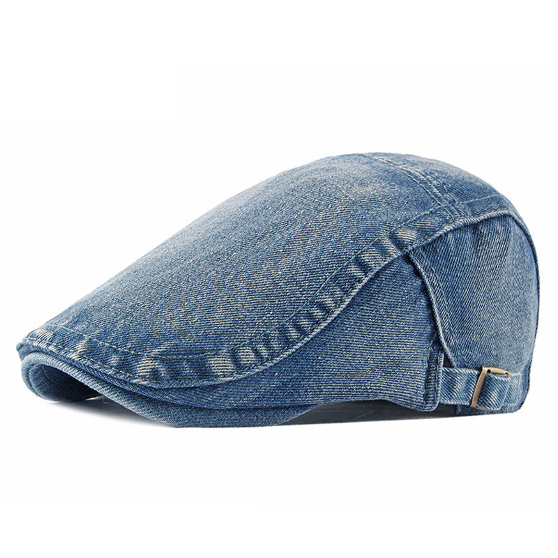 Casquette de journal en Denim de Style japonais pour hommes, chapeau rétro à la mode, béret polyvalent de Style coréen, casquette de journal décontractée pour femmes, tendance
