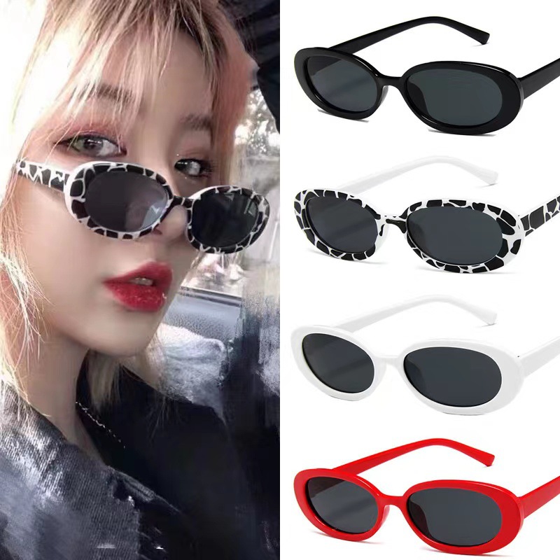 Petites lunettes de soleil punk ovales vintage pour femmes et hommes, lunettes de créateur polyvalentes noires, style tendance