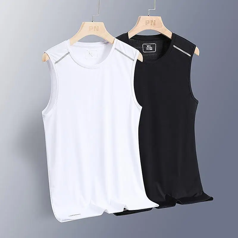 Débardeur Homme Grande Taille 8XL Séchage Rapide en Soie Glacée Sans Manches T-shirt Sportif d'Été pour Homme Grandes Tailles 4XL 6XL Singlet Chemises 3XL 4XL 5XL 6XL