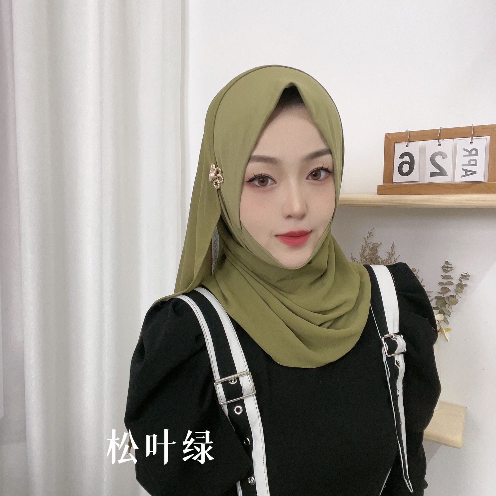 Hijab Instantané à Boucles pour Femme Musulmane, Doux, Dubaï, Arabie Saoudite