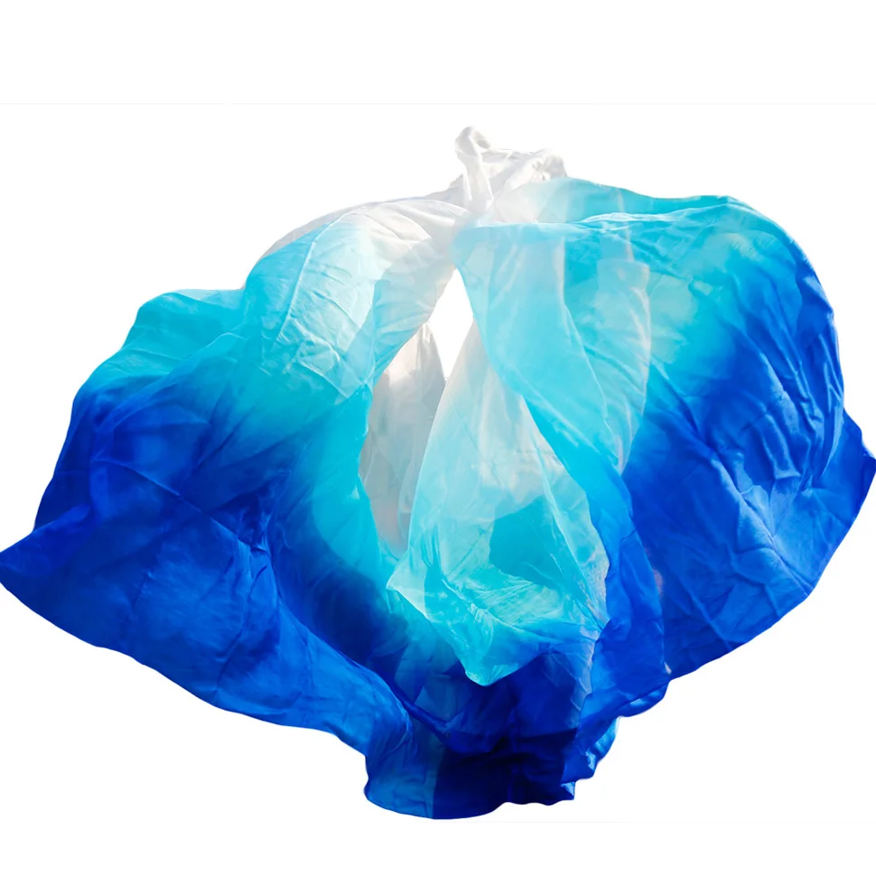 100% soie Performance danse couleur unie Texture claire voile châles femmes écharpe Costumes accessoires danse du ventre voiles 250 cm x 110 cm