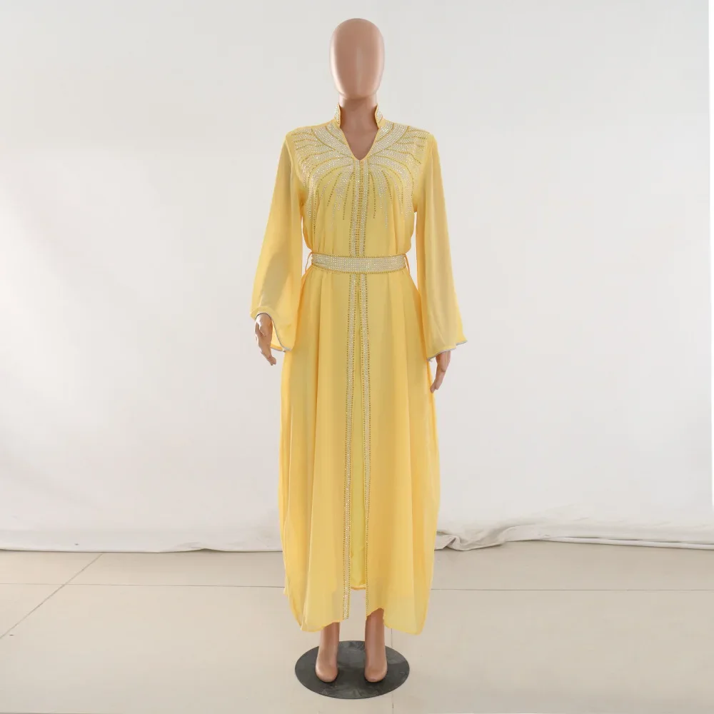 Abaya de luxe personnalisé diamants musulmans femmes élégantes robes Caftan marocain dubaï caftan robe soirée Eid Mubarak Jalabi