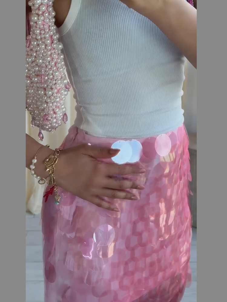 Mini-jupe à sequins pour femme, jupe à sequins iridescentes surdimensionnées, taille haute, tenue de plage pour les vacances, vêtements pour femme