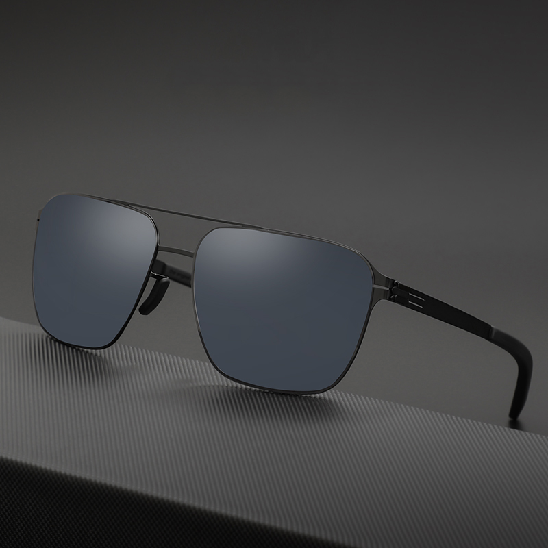 Lunettes de soleil sans vis, carrées, ultralégères, pour homme, de marque allemande, de luxe, pour l'extérieur, la conduite, la pêche, UV400