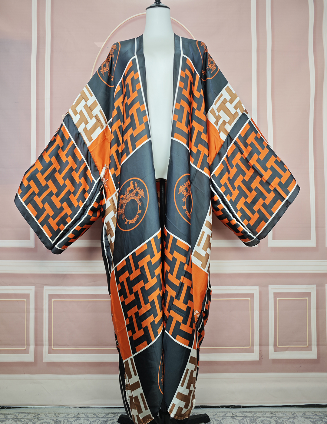 Boho Chic grande taille Kimono Cardigan imprimé cheval vibrant léger été plage couverture femmes décontracté Poncho robe africaine