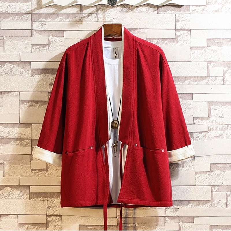 Kimono Cardigan Homme 2026 – Chemise de Mode Japonaise, Kimonos, Costume de Karaté Samouraï, Yukata, Veste Haori, Pyjama Japonais Homme FF2125