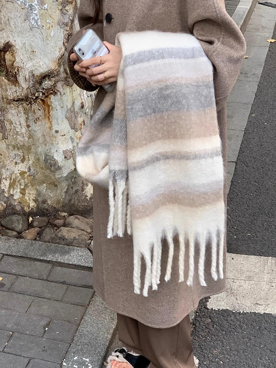 Écharpe d'hiver pour femmes cachemire chaud Plaid Pashmina foulards couverture enveloppes femme épais doux Bufanda gland châle Long Poncho