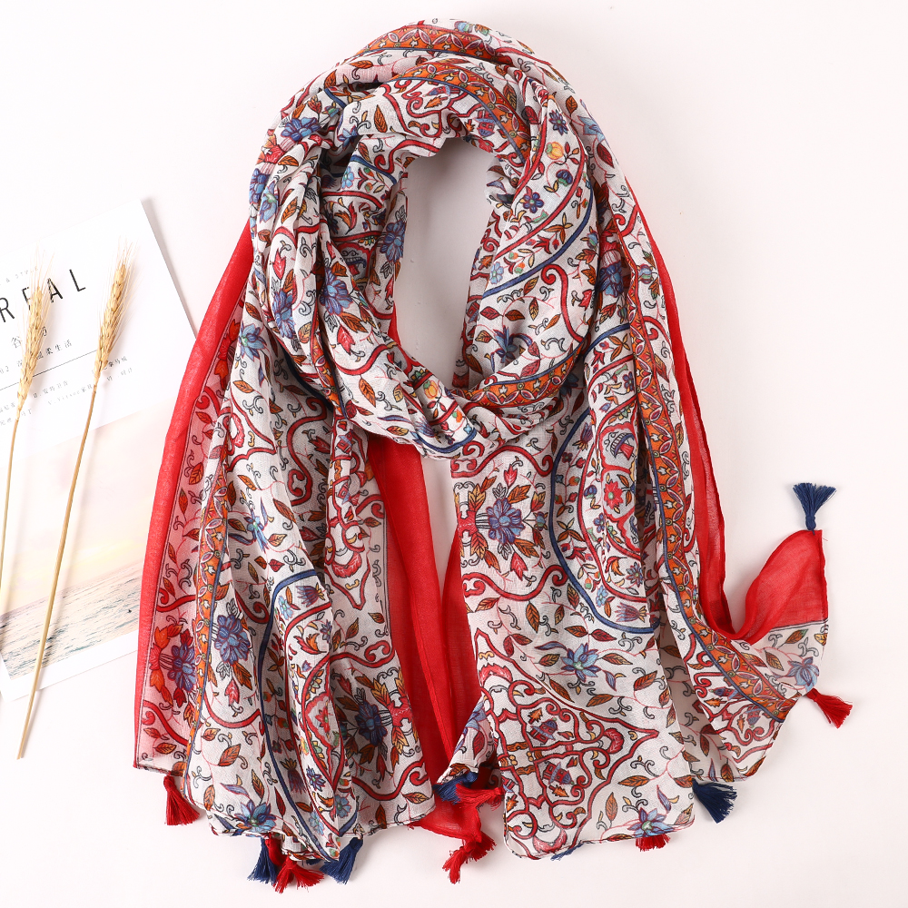 Marque de luxe 2021 coton écharpe femmes grands châles Pashmina musulman Hijab Foulard conception imprimer dame plage étole foulards paréo