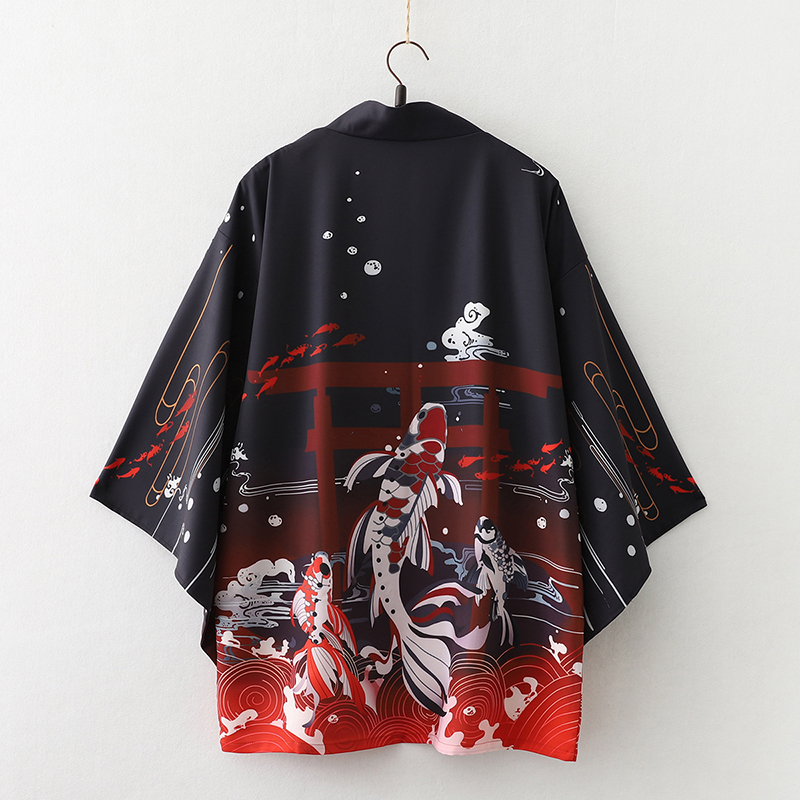 Kimono de samouraï japonais ample d'été, Streetwear, Cardigan Cosplay Haori Harajuku pour femmes et hommes, vêtements traditionnels Yukata