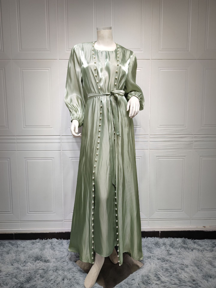Robe musulmane 2 pièces ensemble Abayas femmes automne élégant fête arabe maroc Hijab Abaya dubaï turquie Islam caftan Musulmane robes