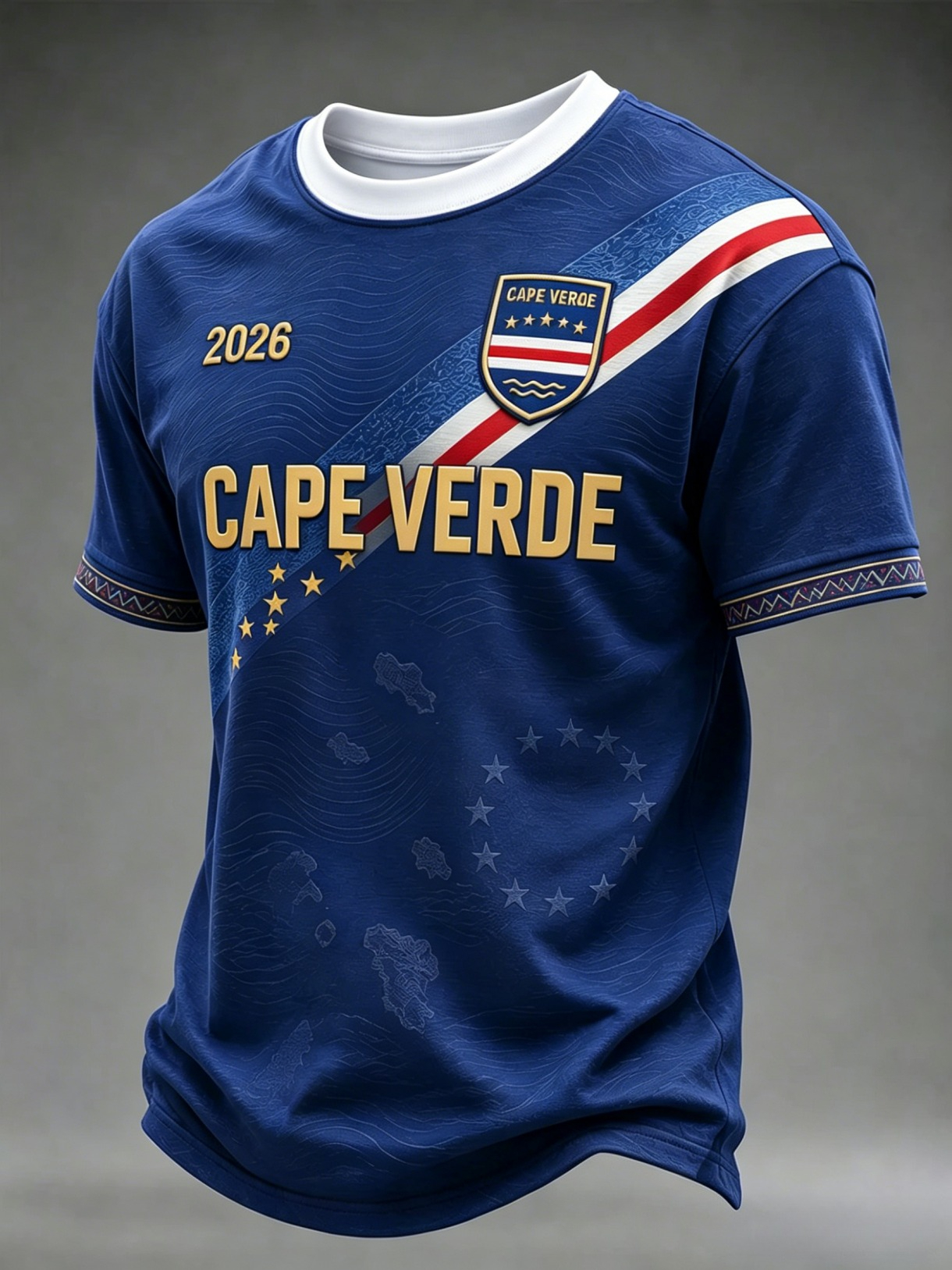 Maillot de football Cap-Vert 2026 pour homme, T-shirt à manches courtes imprimé 3D, T-shirt de sport à motif intégral, T-shirt pour femme, Haut Harajuku