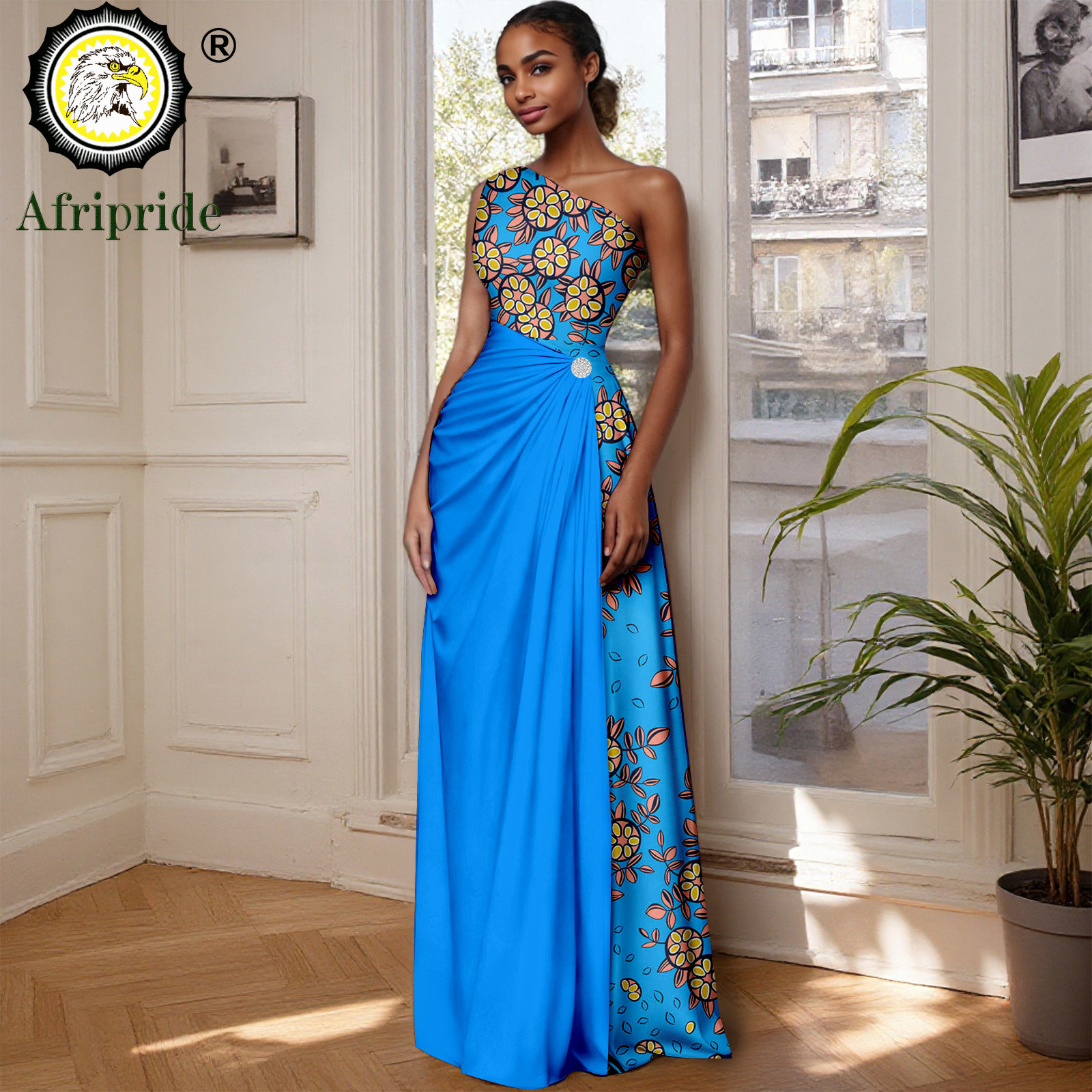 Robes africaines pour femmes, sans manches, épaules dénudées, taille haute, tenue Ankara, Maxi, tenues imprimées, coupe cintrée, tenue de fête, 2525183