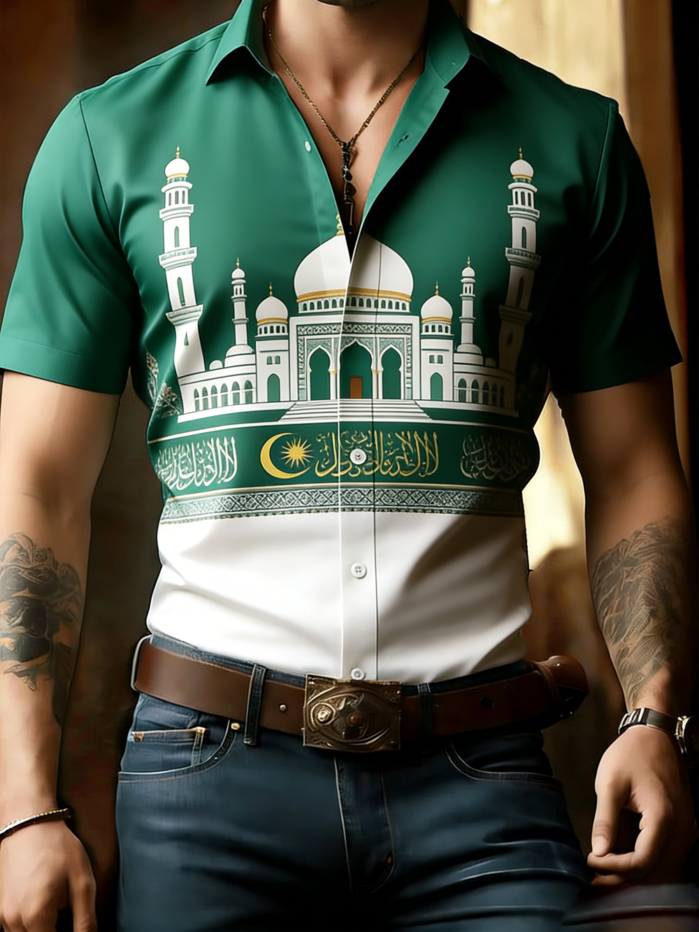 Chemise Hawaïenne Décontractée pour Hommes, Nouvelle Mode Musulmane, Motif Imprimé 3D Multicolore, Vêtements d'Affaires Simples pour Hommes