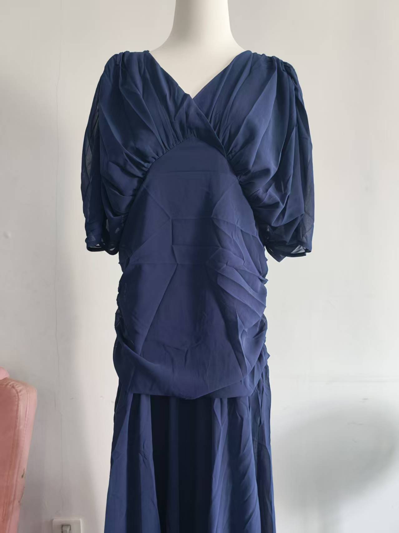 Robe à imprimé uni pour femmes européennes et américaines, col en V profond, taille cintrée, épaules dénudées, deux styles de port, grande jupe évasée