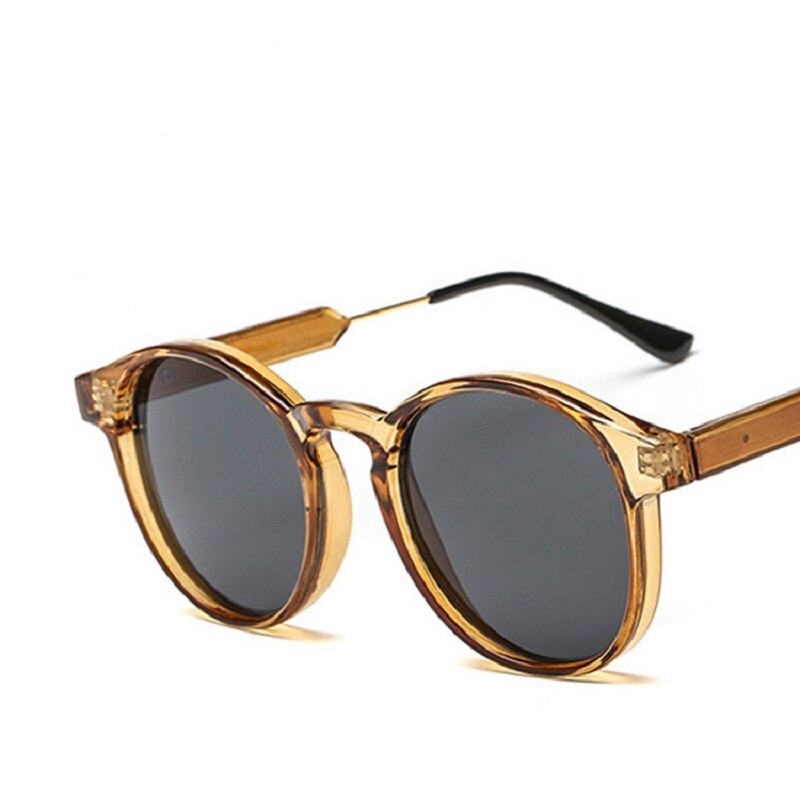Lunettes de soleil rondes rétro pour hommes et femmes, design de marque, transparentes, UV400, 2023