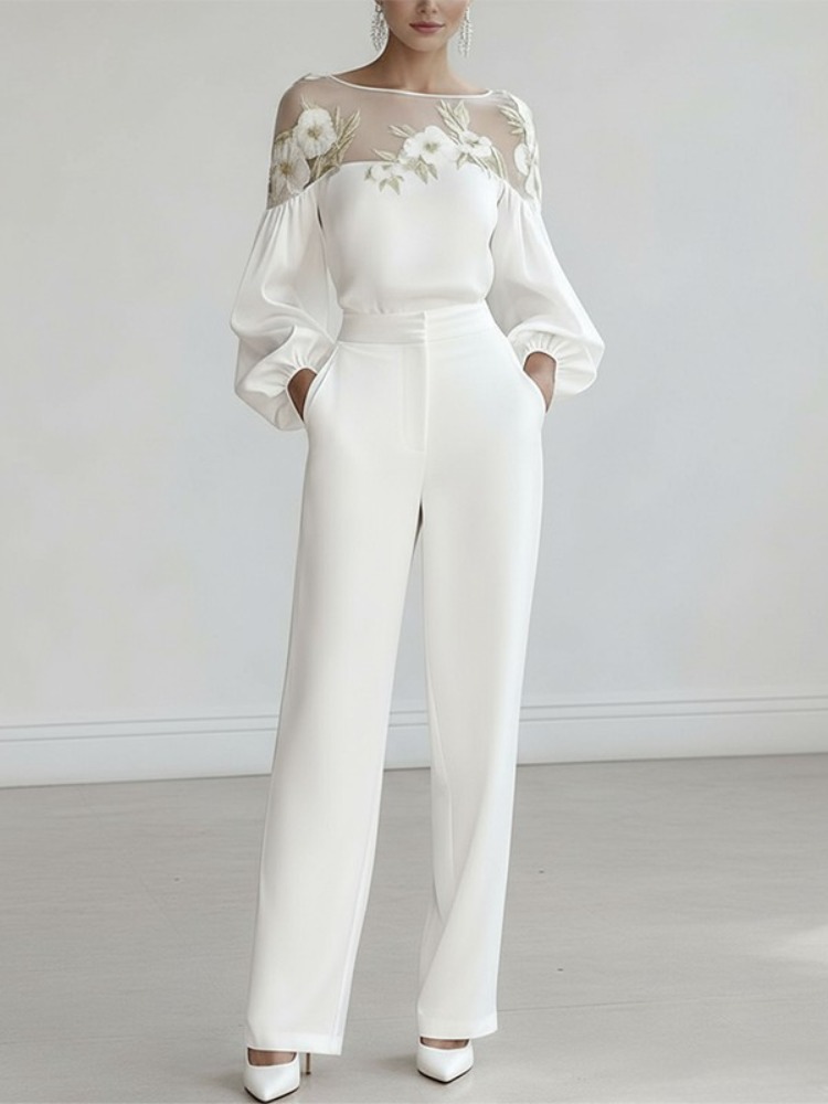 Bonboho – petit haut brodé à fleurs pour femmes, manches bouffantes, coupe ample, élégant, nouvelle collection printemps 2026