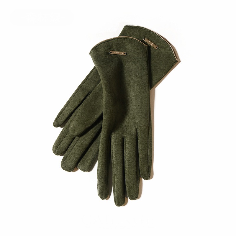 Gants pour femmes, automne hiver, garde au chaud, écran tactile, fins, solides, simples, cyclisme, tissu en daim, élégant, coupe-vent