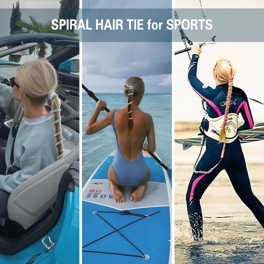 Attaches élastiques pour cheveux, outil de coiffure, porte-queue de cheval en spirale extensible, longue optique, bandes de cheveux bouclés pour la natation, accessoires pour cheveux