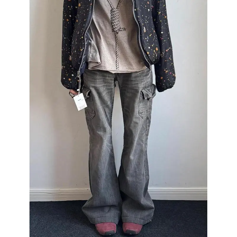 Jean femme Emo Grunge années 2000 rue rétro taille haute vintage éclétique pantalon poubelle décontracté Y2K pantalon en jean pleine longueur