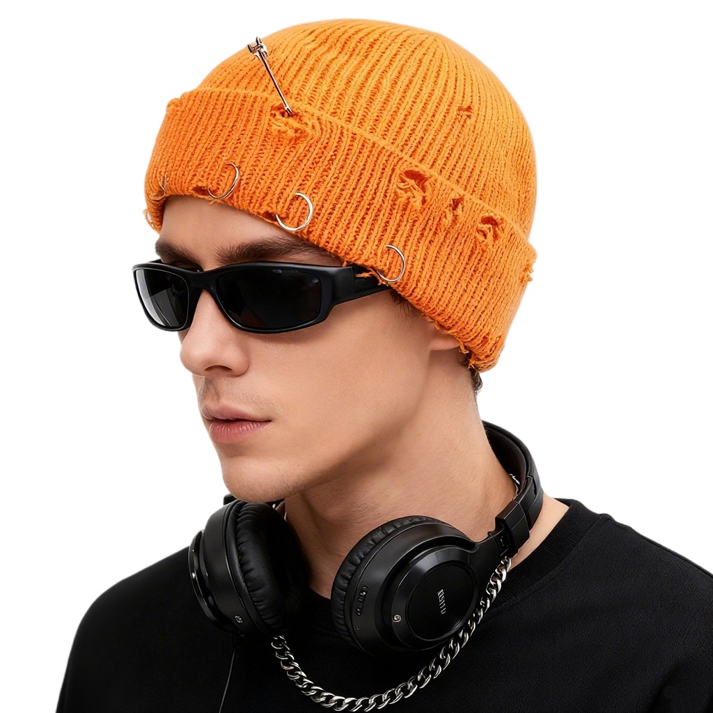 Skullies d'hiver chapeau pour femmes hommes Couple Y2K bonnets chapeaux mode gothique rue Punk tricoté Bonnet casquettes