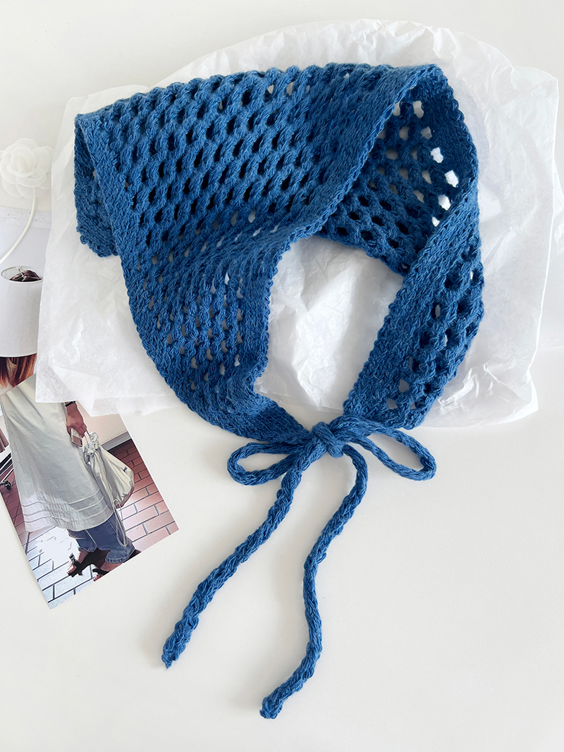 Foulard Triangle à fleurs en Crochet pour femmes, bandeau tricoté à la main pour cheveux creux, cerceau, accessoires pour Turban pour dames