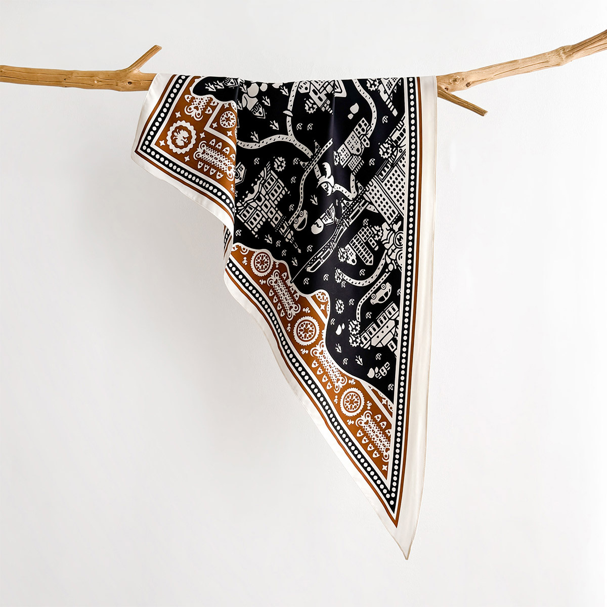 Écharpe carrée imprimée Paisley pour femmes, foulards en satin doux, bandanas, hijab de luxe, châle élégant