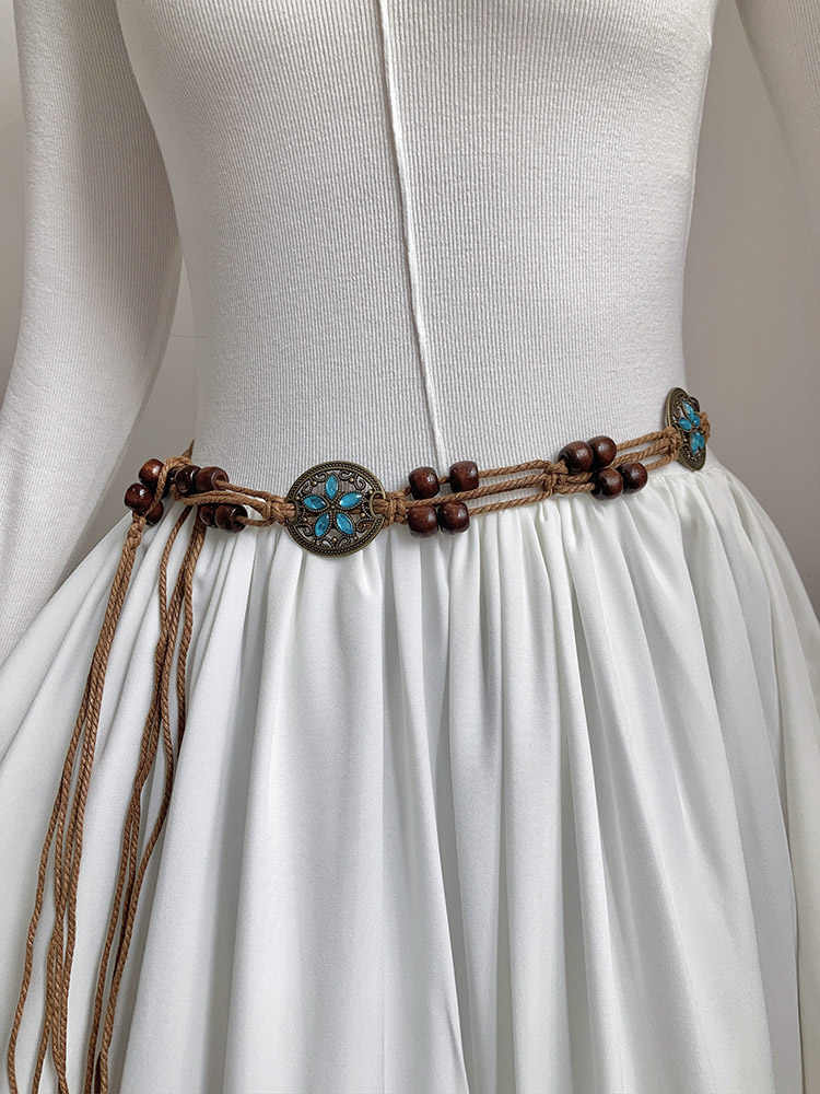 Création d'une ceinture audio pour femme, la nouvelle ceinture audio rétro ethnique de cet été est une décoration haut de gamme polyvalente et exclusive