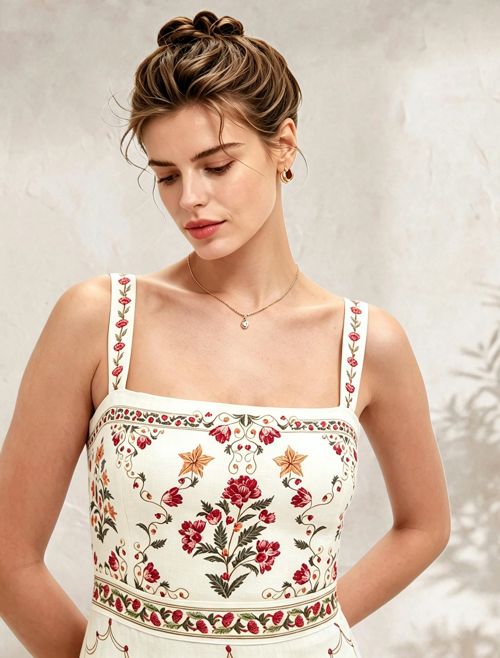 Robe longue maxi bohème pour femme, imprimé floral ethnique vintage, col carré, à volants, élégante pour l'été, les vacances et les fêtes